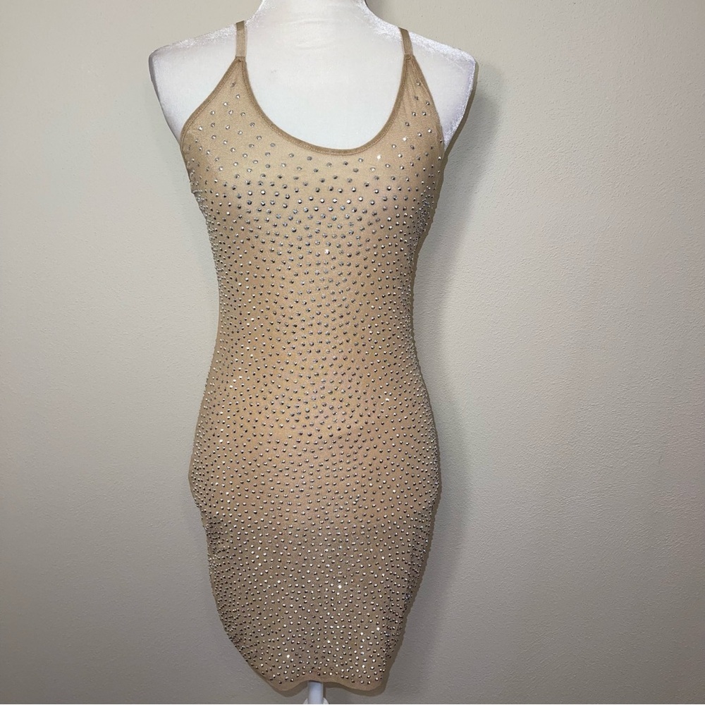 Akira Nude Studded Party Dress